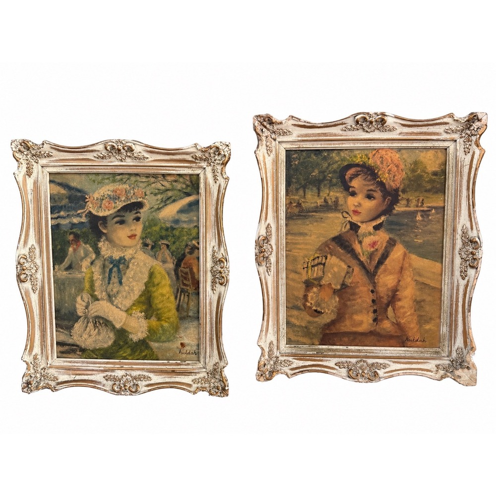 Vintage Huldah Framed Prints Set of 2 Tavern on the Green Shabby Chic French Art